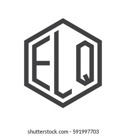 initial three letter logo hexagon black