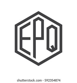 initial three letter logo hexagon black