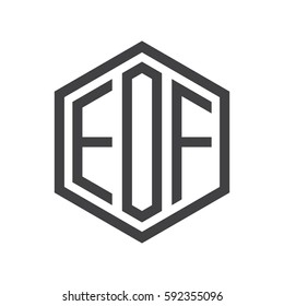 initial three letter logo hexagon black