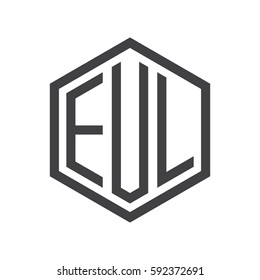 initial three letter logo hexagon black