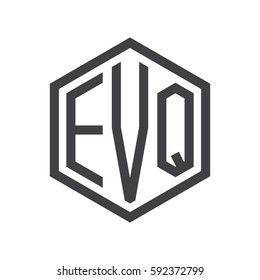 initial three letter logo hexagon black