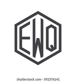 initial three letter logo hexagon black