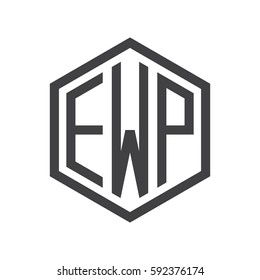 initial three letter logo hexagon black