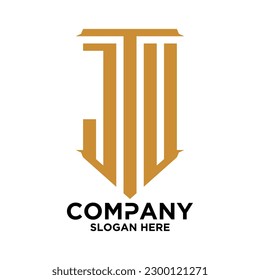 initial three letter shape logo vector J T U