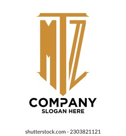 initial three letter shape logo vector M T Z
