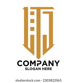 initial three letter shape logo vector L T J