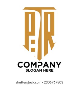 initial three letter shape logo vector P T R