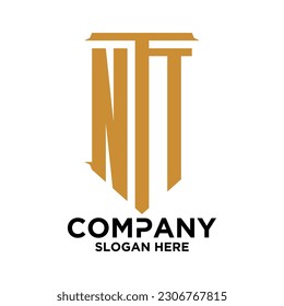 initial three letter shape logo vector N T T