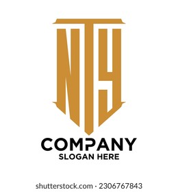 initial three letter shape logo vector N T Y