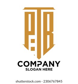 initial three letter shape logo vector P T B