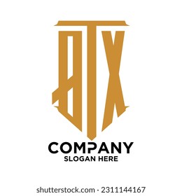 initial three letter shape logo vector Q T X