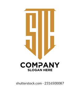 initial three letter shape logo vector S T C