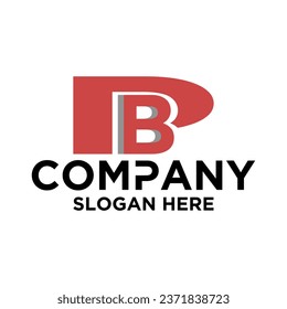 initial three letter shape logo vector P B