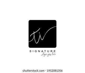 Initial TI beauty monogram and elegant logo design, handwriting logo of initial signature, wedding, fashion, floral and botanical with creative template.