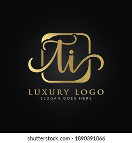 Initial TI letter Logo Design vector Template. Abstract Luxury Letter TI logo Design