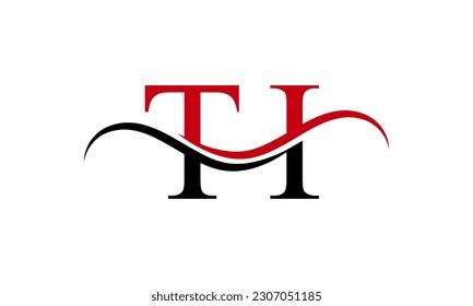 Initial TI letter Logo With Swoosh Design Graphic Vector Template for Business and Company Identity.