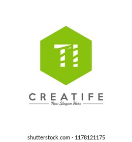 Initial TI logo concepts template vector