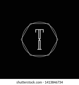 Initial TI IT T I letter logo design in black background