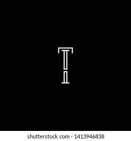 Initial IT TI I T letter logo design in black background