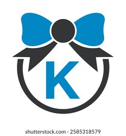 Initial Tie Logo Combine With Letter K Vector Template