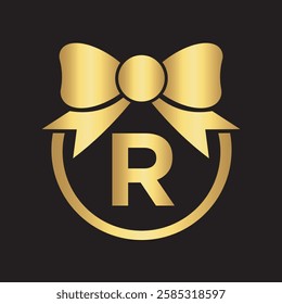 Initial Tie Logo Combine With Letter R Vector Template