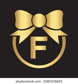 Initial Tie Logo Combine With Letter F Vector Template