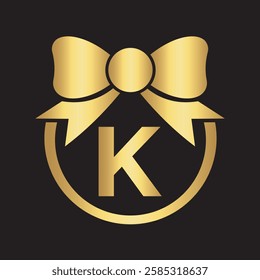 Initial Tie Logo Combine With Letter K Vector Template