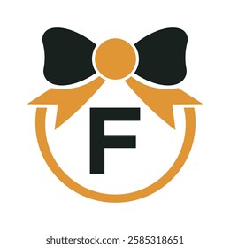 Initial Tie Logo Combine With Letter F Vector Template