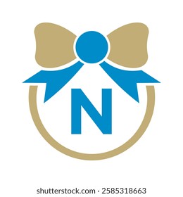 Initial Tie Logo Combine With Letter N Vector Template