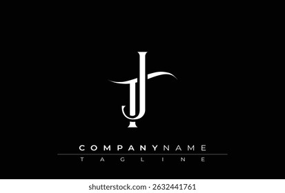 Initial TJ Logo Design Vector. Elegant Monogram Logo Design with Decorative Elements and Typography