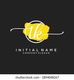 Initial TK beauty monogram and elegant logo design, handwriting logo of initial signature, wedding, fashion, floral and botanical with creative template.