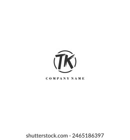 Initial TK brush logo company trend identity