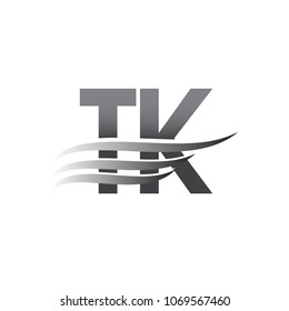 Initial TK wing logo, grey color vector logotype, logo for company name business and company identity.
