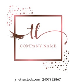 Initial TL calligraphy company eye and eyelash handwriting