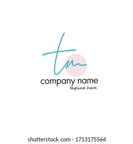 Initial tm handwriting logo vector