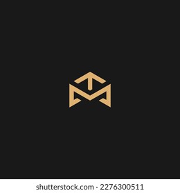 Plantilla vectorial de diseño de logotipo de letra TM inicial. Diseño del logotipo de la carta abstracta TM
