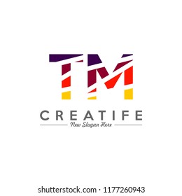 Initial TM logo concepts template vector