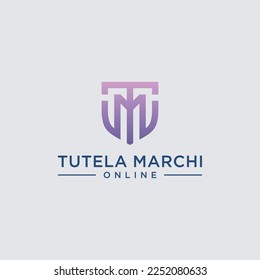 Initial TM Logo monogram design template. Simple elegant shape style modern logo.