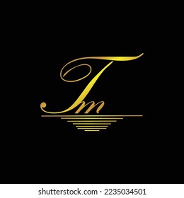 Initial TM logo signature elegant gold element