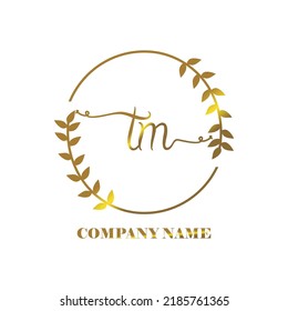 initial TM logo vector handwriting signature Elegant branding art