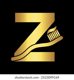 Initial Toothbrush Logo combine with letter Z vector template