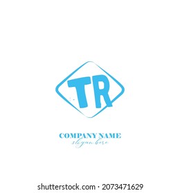 Initial TR logo brush template vector