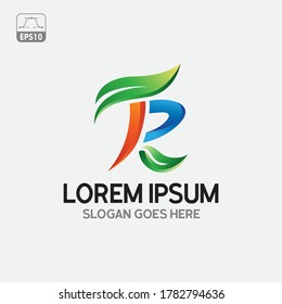 initial TR nature logo design - vector 