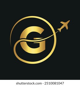 Initial travel Logo combine with letter G vector template
