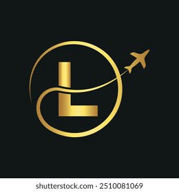 Initial travel Logo combine with letter L vector template