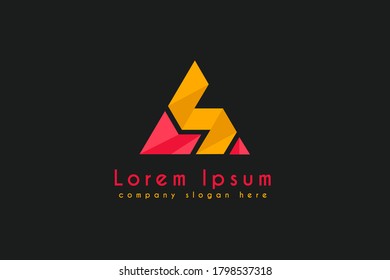 Initial AS triangular letter logo design. suitable for Technology and digital, vector logo illustration