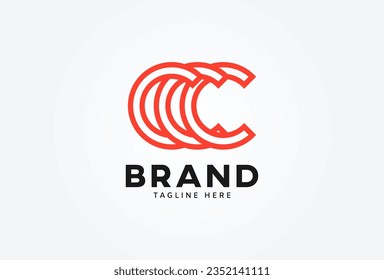 Initial Triple C logo. monogram logo design combination of three letter C. Flat Vector Logo Design Template. vector illustration