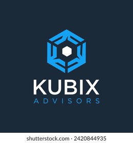 Letra inicial triple K, Monograma geométrico 3K para diseño de logotipo de la empresa Digital Advisor.