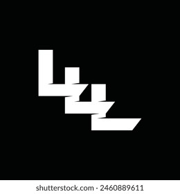 Initial Triple L modern geometric logo design template on black background
