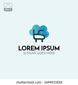initial ts and cloud furniture logo design - vector
